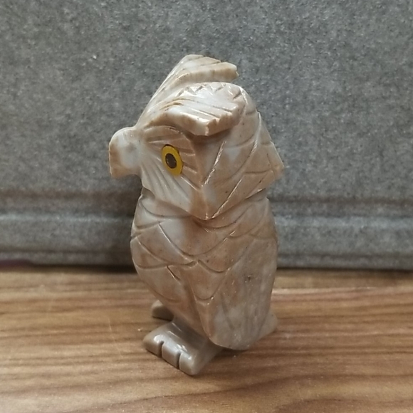 Handcarved Soapstone Owl Figurine Peru - Picture 4 of 5